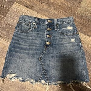 Madewell rigid denim a-line skirt